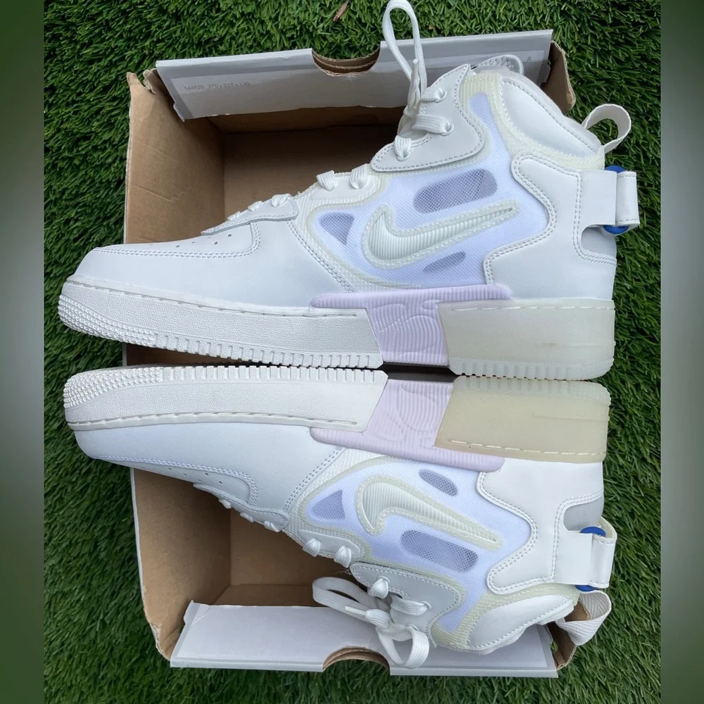 Nike Air Force 1 Mid React - Summit White shoes US12/EUR46 DQ1872-101 brand new - Picture 2 of 12